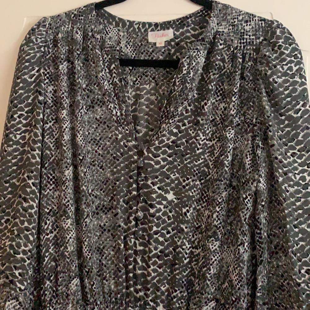 Parker snake print gray dress